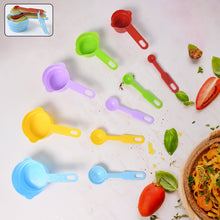 10Pcs Plastic Measuring Spoons and Cups Set for Home Kitchen Cooking.